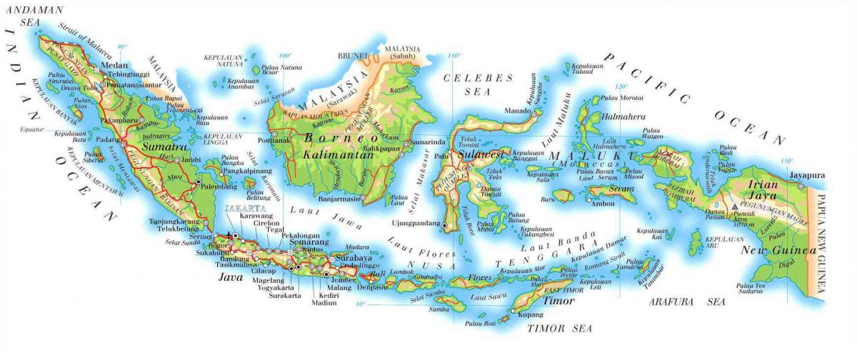 Fiumi in Indonesia mappa