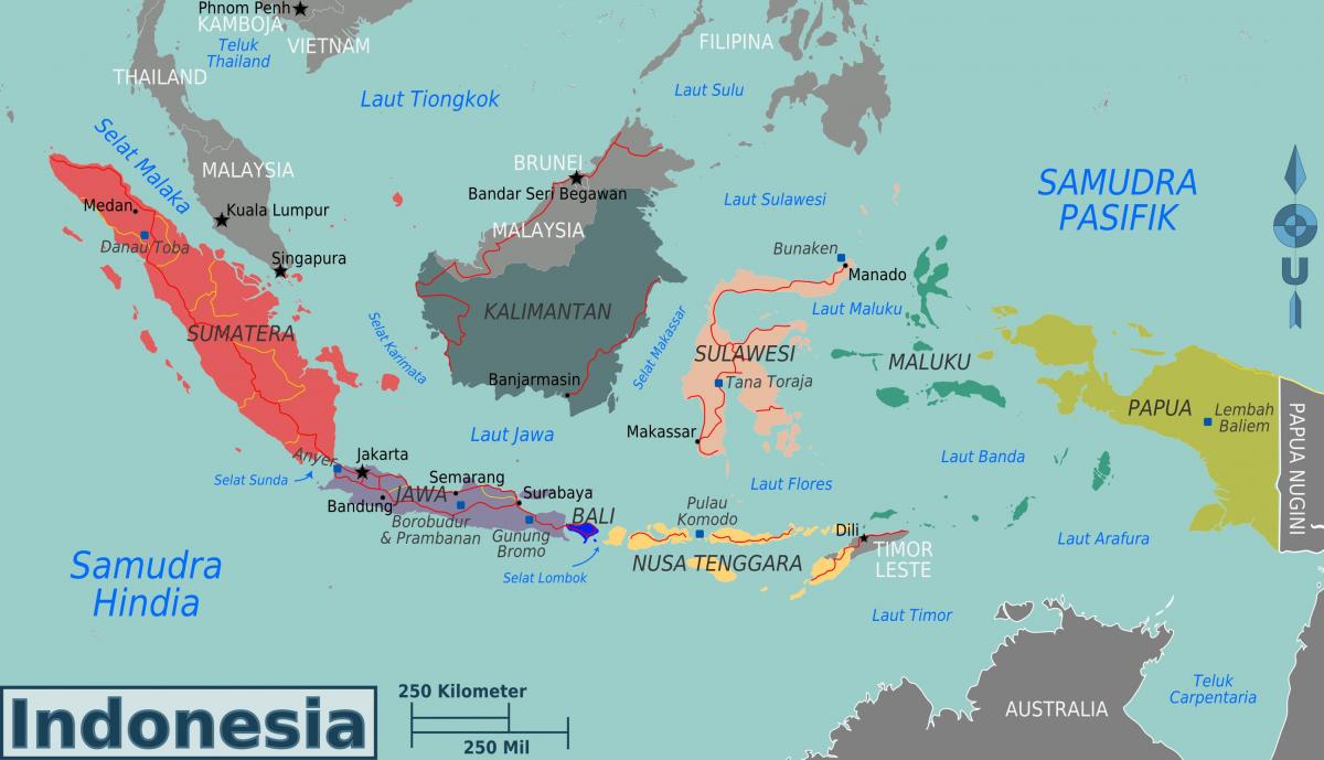 Mappa delle aree dell'Indonesia